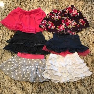 6 baby girl Skirts - 12 Months - flowers ruffles